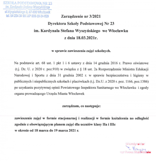 Zarządzenie 3/2021