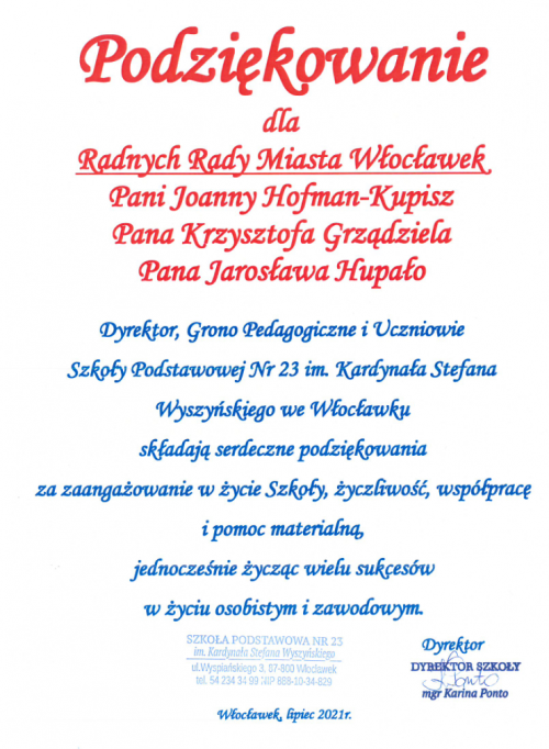  Podziękowania