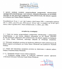 Zarządzenie Prezydenta Miasta Włocławek